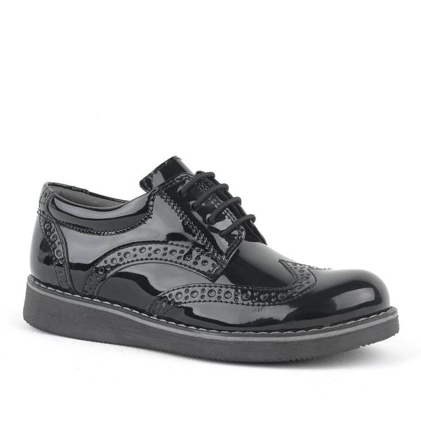 Rakerplus Hidra Black Patent Leather Laced Classic Boys' Classic Shoes