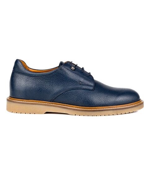 Dara Navy Blue Genuine Floater Leather Casual Shoes mêran