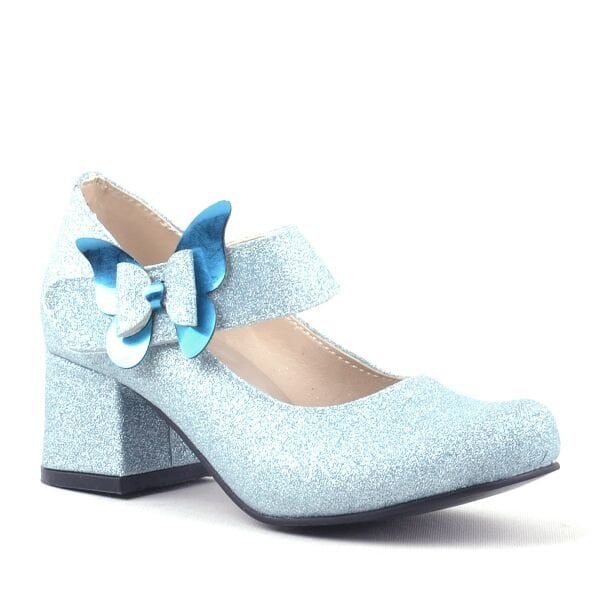 Синие туфли на каблуке Winx с блестящими бабочками для девочек