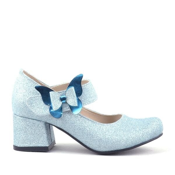 Winx Blue Sparkly Butterfly Girls Heeled Shoes