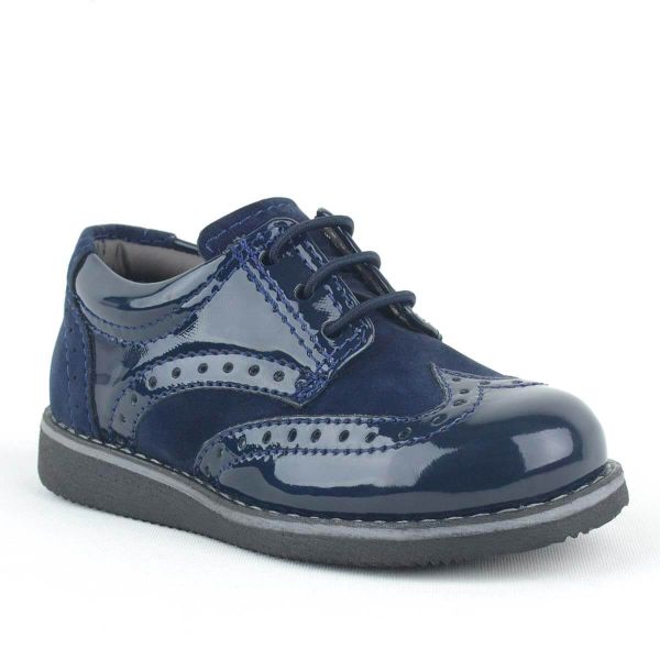 حذاء Rakerplus باللون الأزرق الداكن من الجلد الكلاسيكي للأطفال الصغار