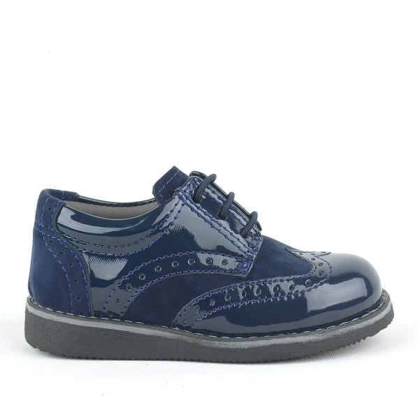 Rakerplus Navy Blue Patent Leather Classic Baby Boy Shoes