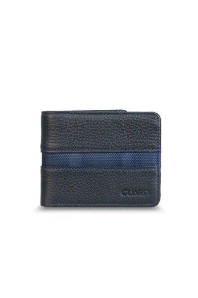 Guard Navy Blue Sport Striped Leather Men's Wallet