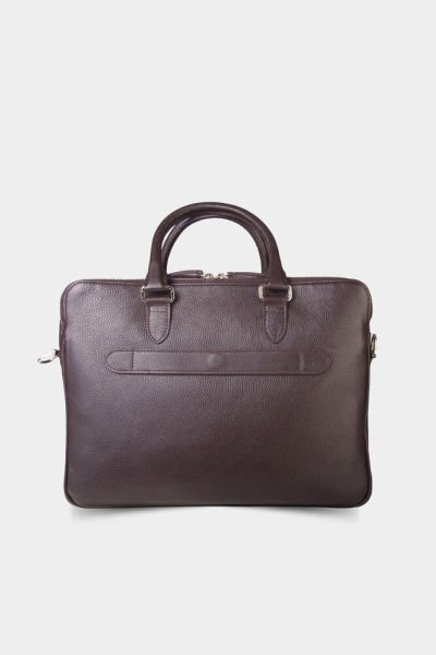 Guard 3 Compartment Brown Leather Briefcase