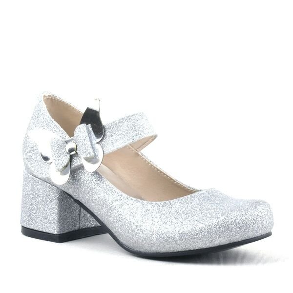 حذاء Winx ذو الفراشة الفضية اللامعة بكعب للفتيات