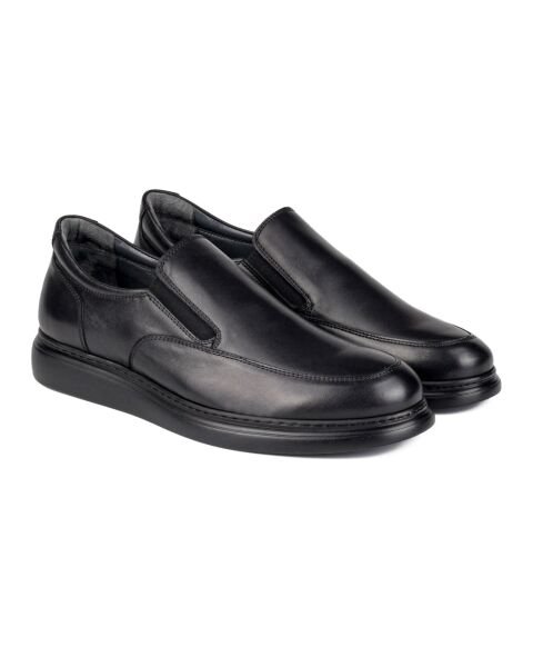 Norge Siyah Hakiki Deri Günlük Klasik Erkek Ayakkabı
