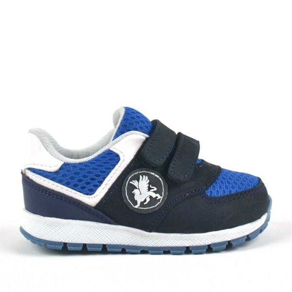 Rakerplus جلد طبيعي أزرق داكن فيلكرو أحذية رياضية للأطفال الأولاد