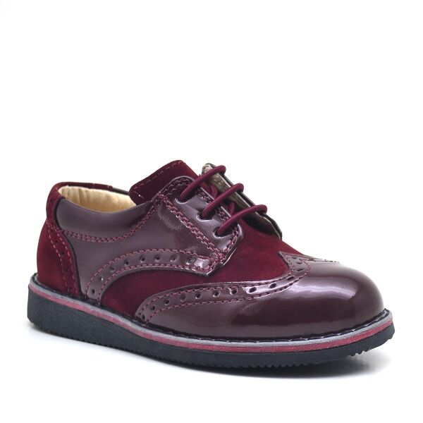 Rakerplus Hidra Claret Red Patent Leather Laced Classic Baby Boy Shoes