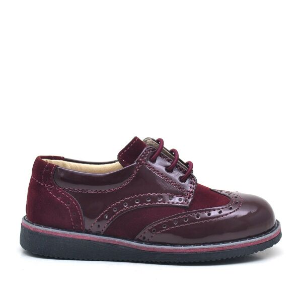 Rakerplus Hidra Claret Red Patent Leather Laced Classic Baby Boy Shoes