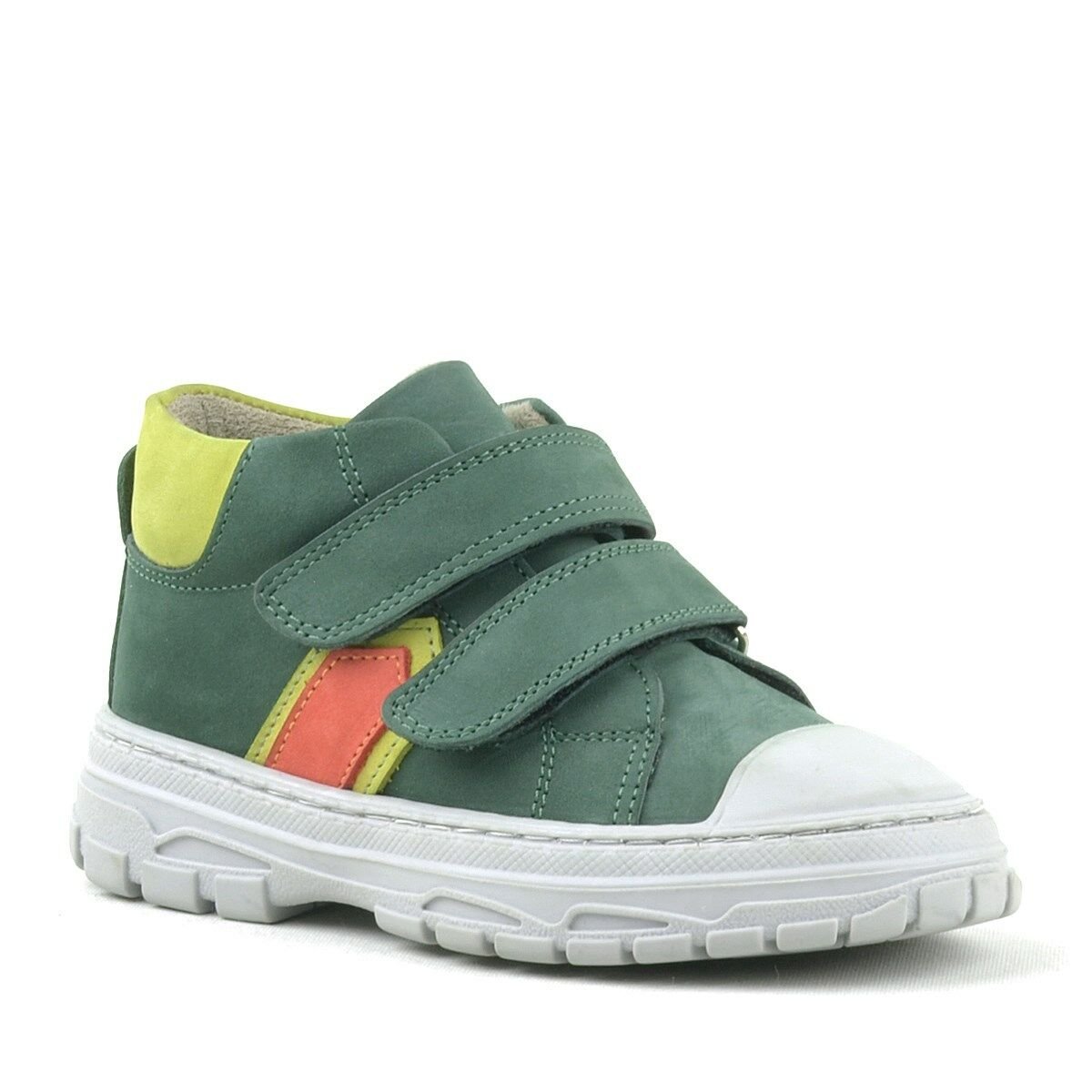 Зеленые детские спортивные ботинки Rakerplus Tails из натуральной кожи на липучке