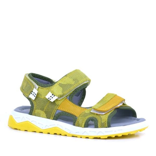 Rakerplus Çermê Rastî Yellow Velcro Kids Sandals Shoes