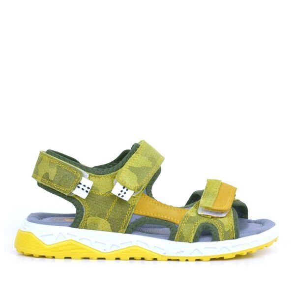 Rakerplus Hakiki Deri Sarı Cırtlı Çocuk Sandalet Ayakkabı