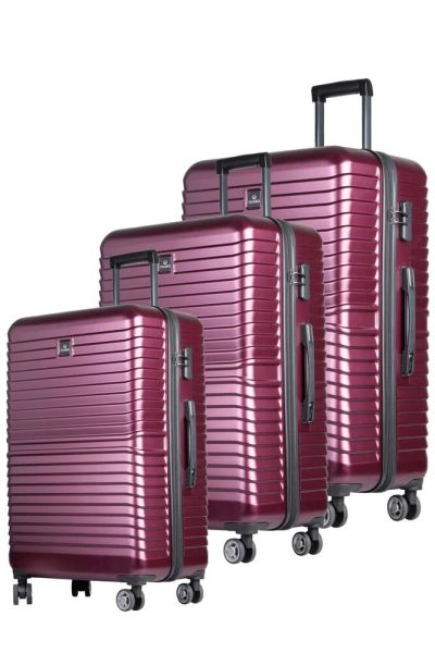 Небьющийся бордовый дорожный чемодан из поликарбоната Guard, набор из 3 шт.