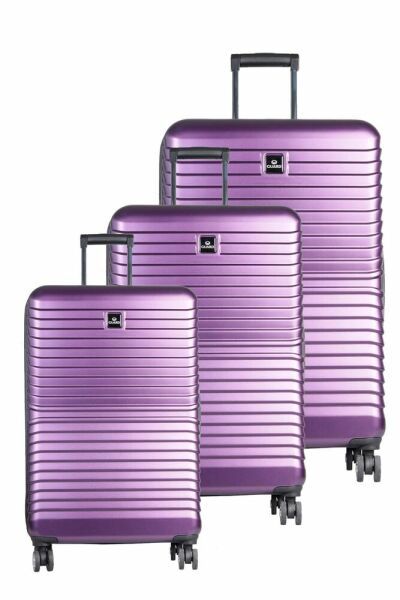 Небьющийся дорожный чемодан из поликарбоната защитного цвета сливового цвета, набор из 3 шт.