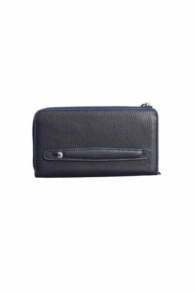Многофункциональный кошелек и сумка из натуральной кожи Guard Темно-синего цвета