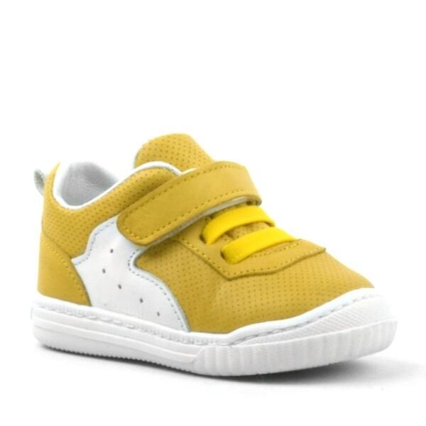 Rakerplus Pup Rastî Çermê Zer Velcro Elastic Baby Sneaker