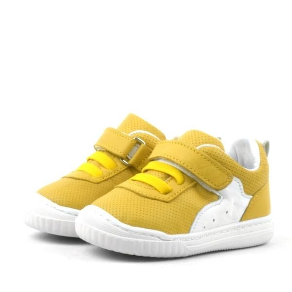 Rakerplus Pup Hakiki Deri Sarı Cırtlı Lastikli Bebek Sneaker