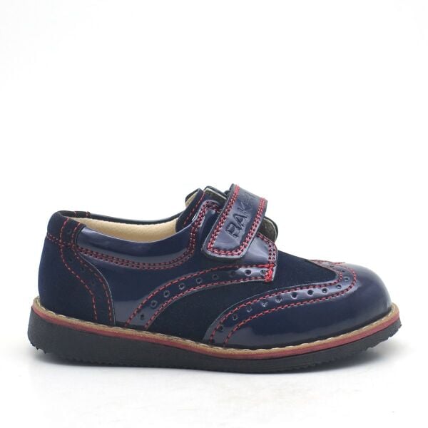 Rakerplus Navy Blue Patent Leather Velcro Classic Baby Boy Shoes