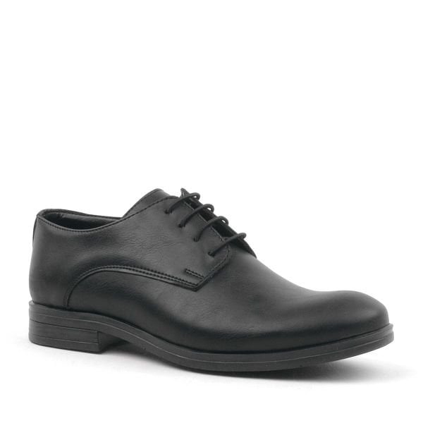 حذاء أكسفورد للأطفال باللون الأسود غير اللامع برباط من Rakerplus