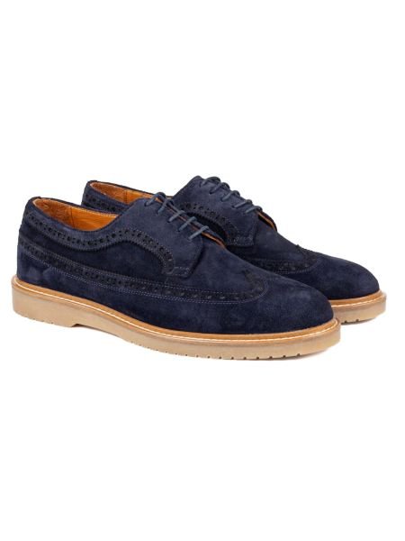 Tango-S Navy Blue Genuine Suede Leather Casual Classic Men's Shoes