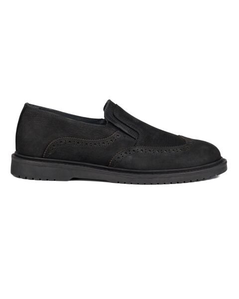Akor-K Black Genuine Nubuck Leather Casual Classic Shoes mêran