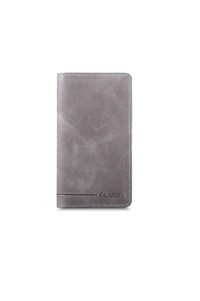 Guard Plus Antique Grey Leather Unisex Wallet with Phone Slot