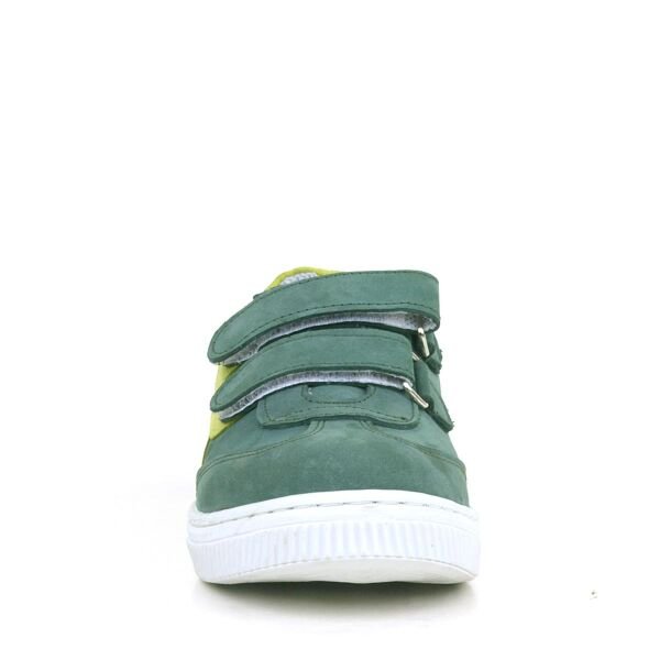 Rakerplus Зеленая детская спортивная обувь из натуральной кожи с липучками