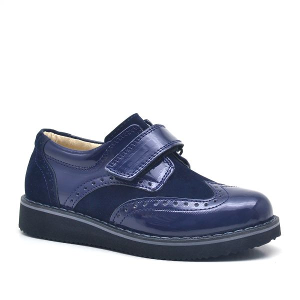 Rakerplus Hidra Navy Blue Patent Leather Velcro Casual Boys ' Shoes