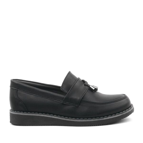 Rakerplus Black Matte Loafer Kids School Shoes