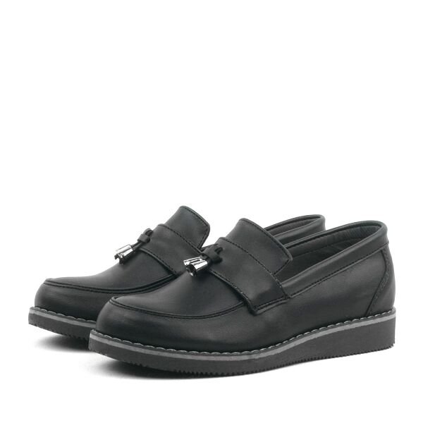 Rakerplus Black Matte Loafer Kids School Shoes