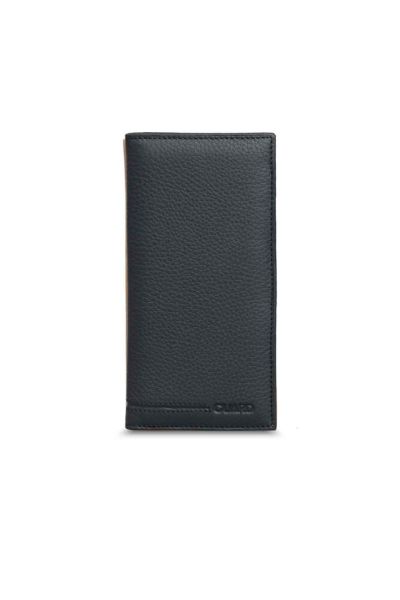 Guard Slim Matte Black Leather Portfolio Hand Wallet