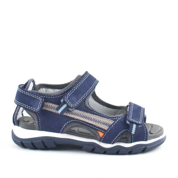 Уличные сандалии для мальчиков Rakerplus из натуральной кожи темно-синего цвета с липучками