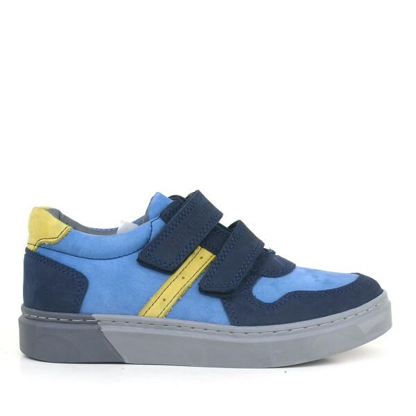 Спортивная обувь для мальчиков Rakerplus из натуральной кожи темно-синего цвета на липучке