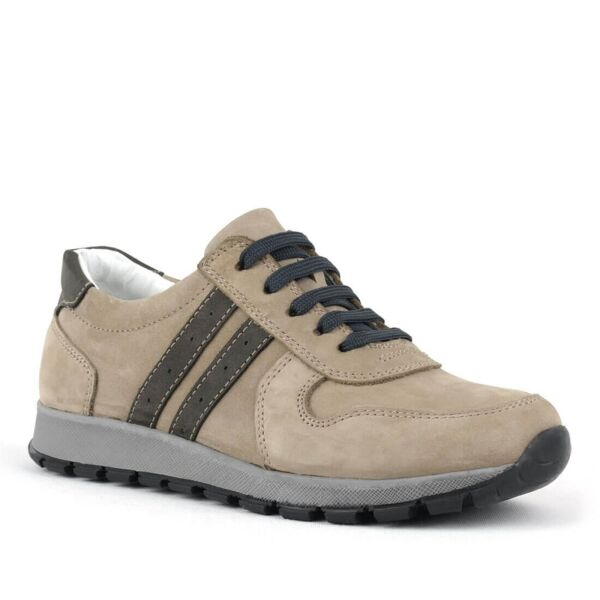 Rakerplus Leather Sand Color Zippered Sports Shoes Sneaker