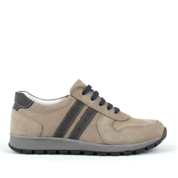 Rakerplus Leather Sand Color Zippered Sports Shoes Sneaker