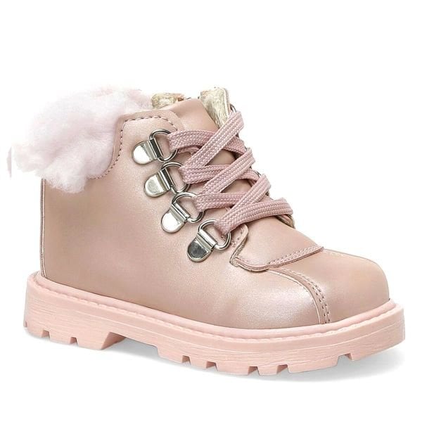 Rakerplus Powder Pink Zippered Baby Girl Boat Shoes