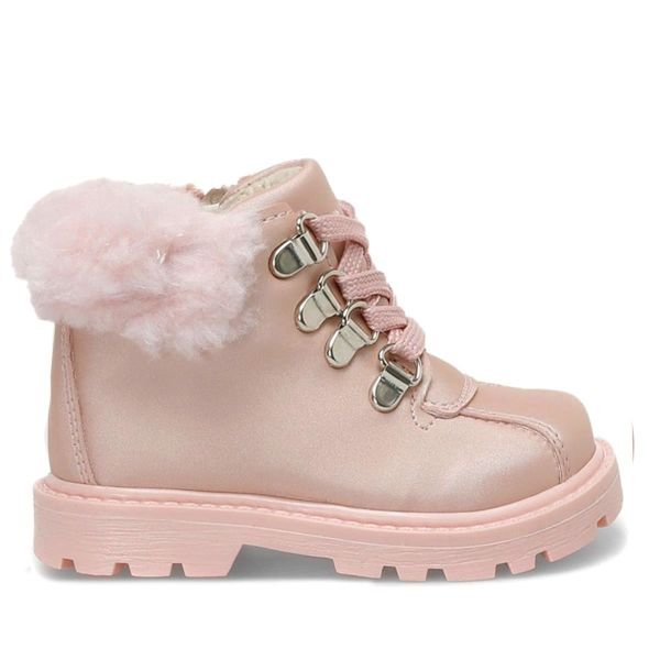 Rakerplus Powder Pink Zippered Baby Girl Boat Shoes
