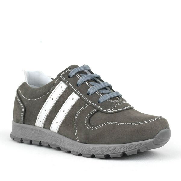 Rakerplus Leather Grey Zippered Sports Shoes Sneaker