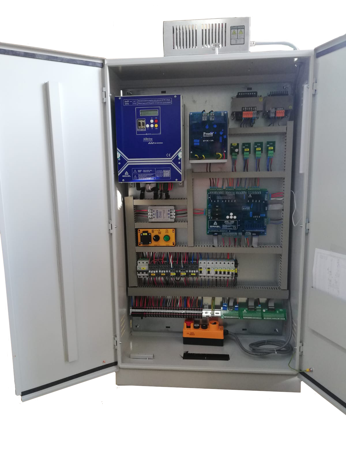 7,5 kW ADRIVE + ARL300 GEARED - ASYNCHRONOUS - MR - A3 -BATTERY RESCUE CONTROL PANEL