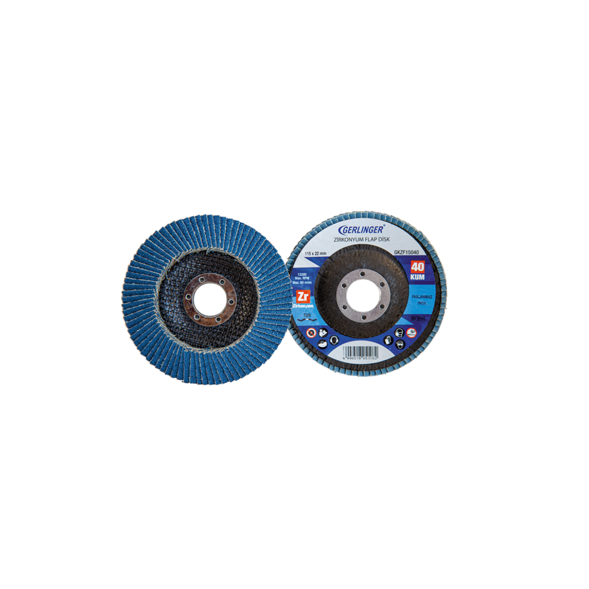 180x22 mm 60 Kum Flap Disk - 10 Adet