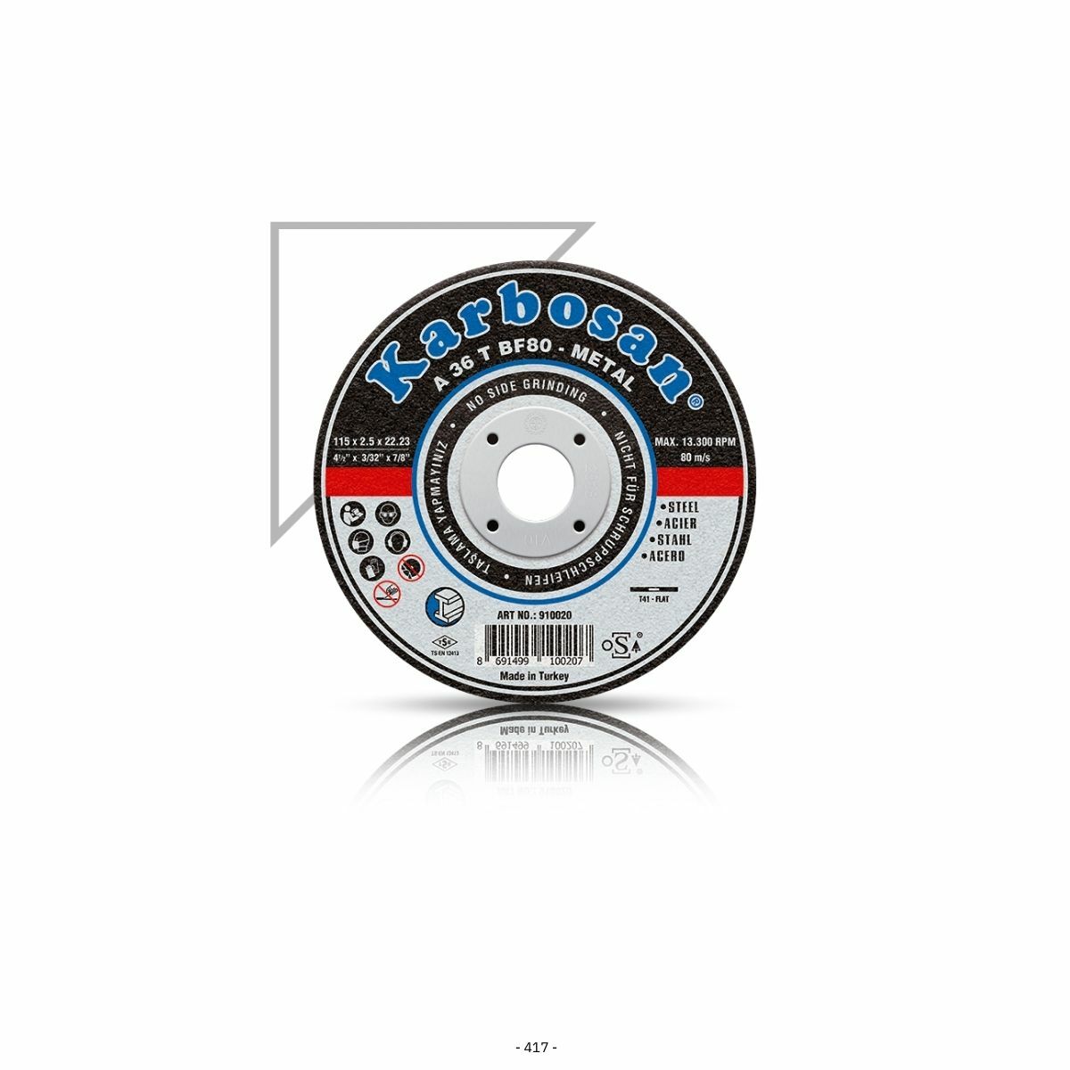 Karbosan Metal Kesme Taşı 230x3.0 - 25 Adet