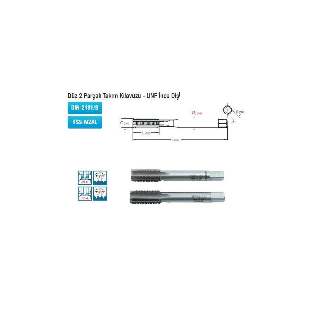 Düz Makine Kılavuzu Dın-376/C Hss-M2AL