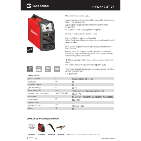 GeKaMac PoWer Cut 75 Plazma Kesme Makinesi