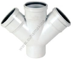 PİLSA 3047052 PVC ATIK SU PS-E ÇİFT ÇATAL 75/50 45° (DEPOMUZ TESLİMİDİR)