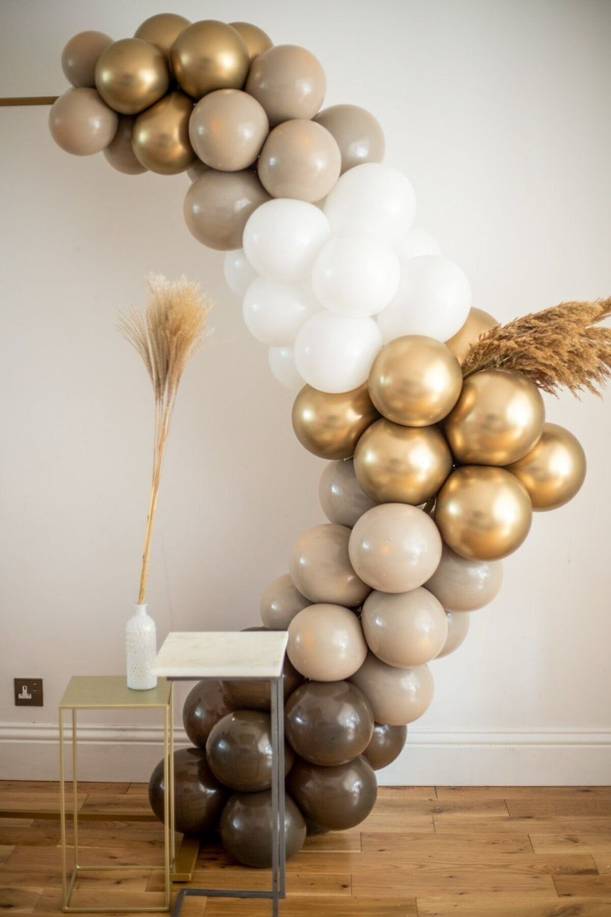 Krom Gold Beyaz ve Deniz Kumu Balon Zinciri 100 Adet