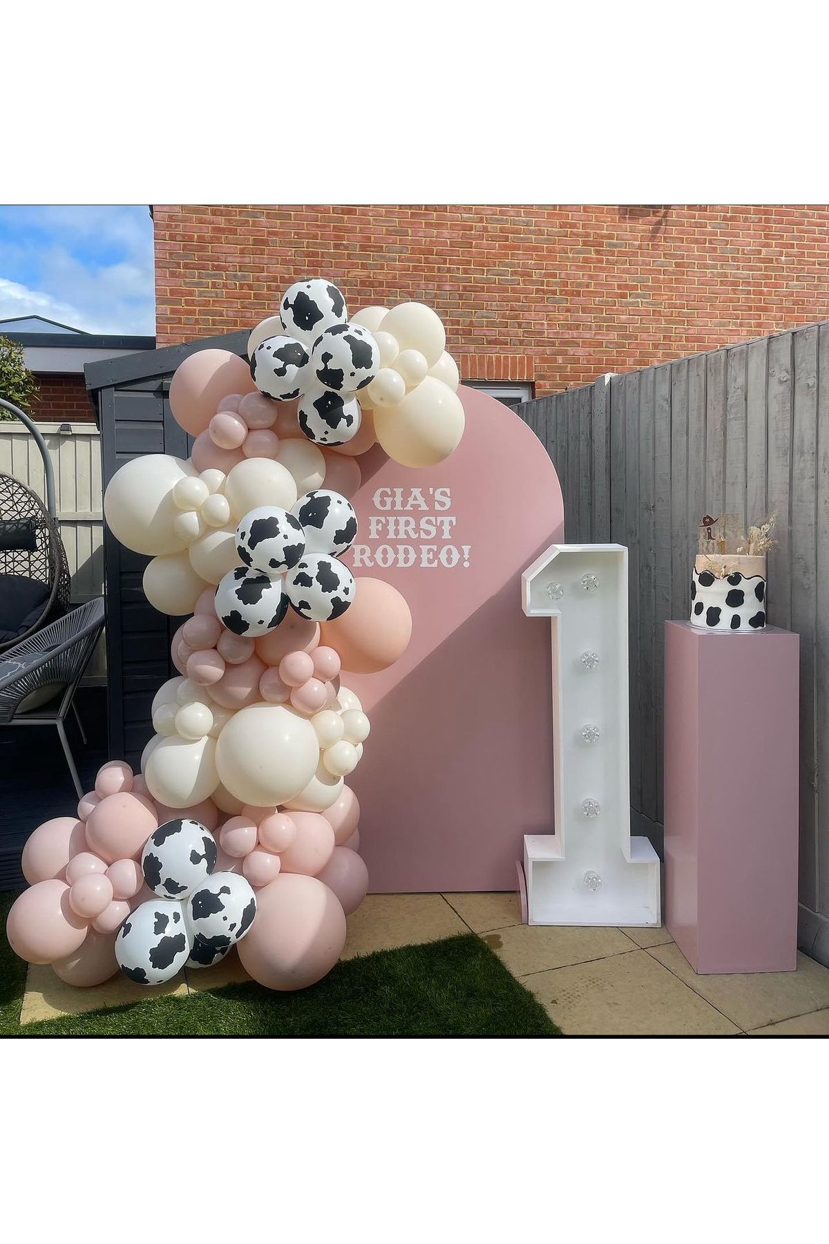 Retro Pink Blush ve Retro Beyaz Balon Zinciri 100 Adet