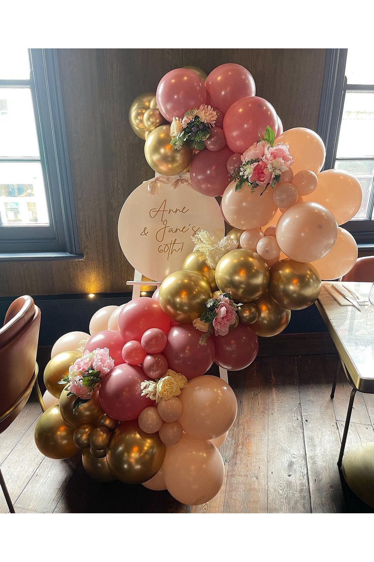 Krom Gold Pink Blush ve Rosewood Balon Zinciri 100 Adet