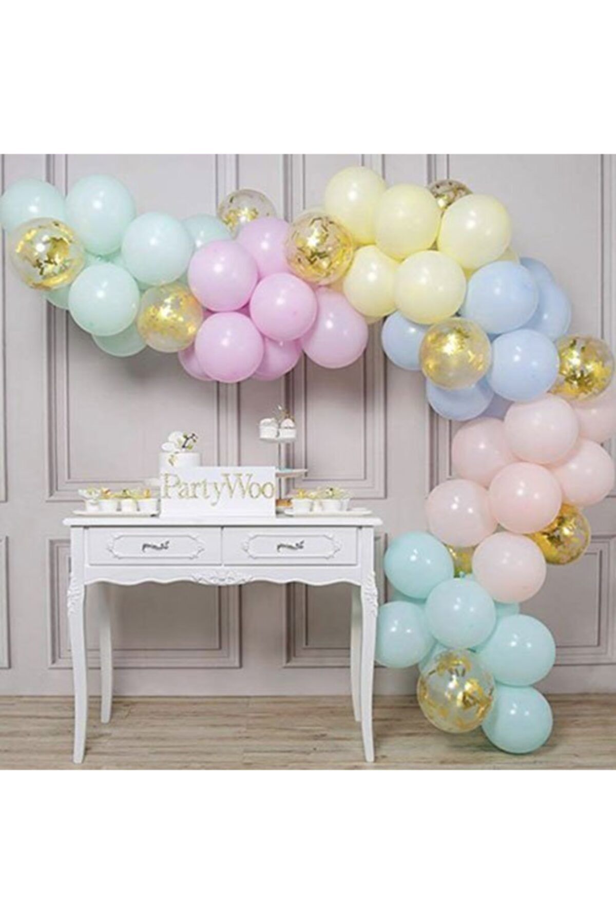 Renkli Soft Renk Zincir Balon Seti