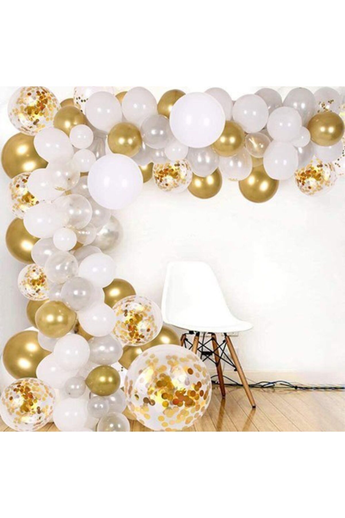 Gold Beyaz Krom Zincir Balon Setleri