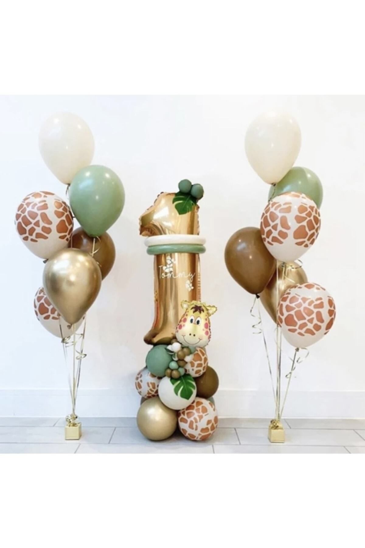 1 Yaş Küf Yeşili Gold Krom Safari Balon Seti